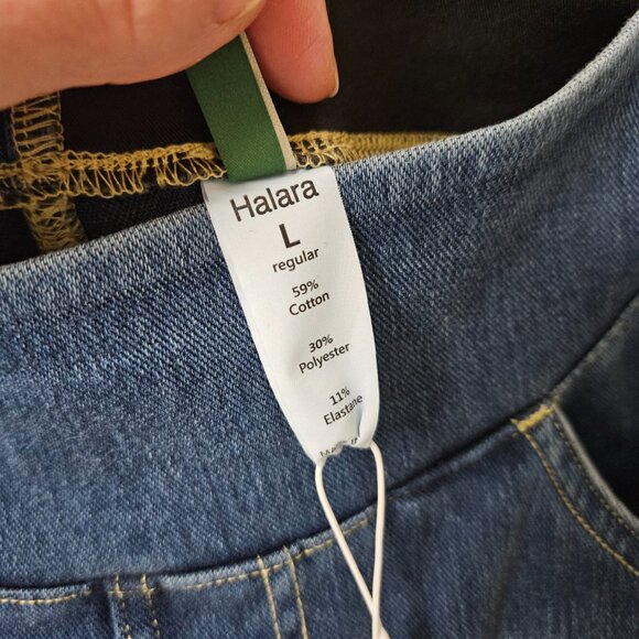 Halara Flex High Waisted Multiple Pockets Wide Leg Stretchy Jeans - L Royal Blue - Picture 7 of 8